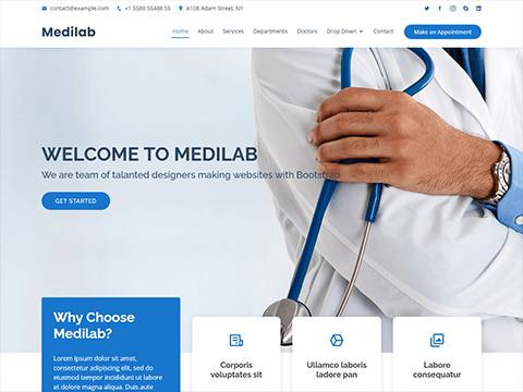 Medilab - бесплатный медицинский Bootstrap-шаблон