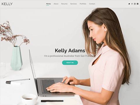 Kelly - HTML-шаблон резюме для резюме на Bootstrap